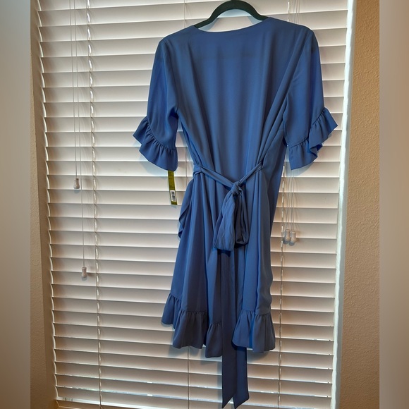 Gianni Bini Lauren Ruffle Wrap Dress Bright Blue - Picture 3 of 5